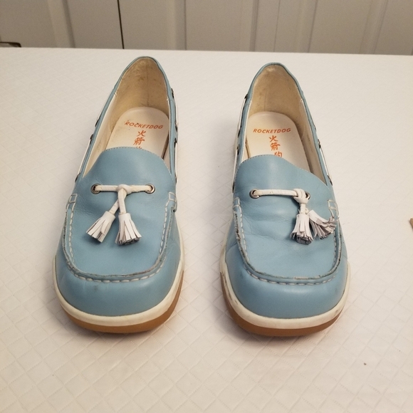 Ladies ROCKET DOG 8.5 M Blue Leather Boat Shoes For Summer,Casual - Picture 2 of 6